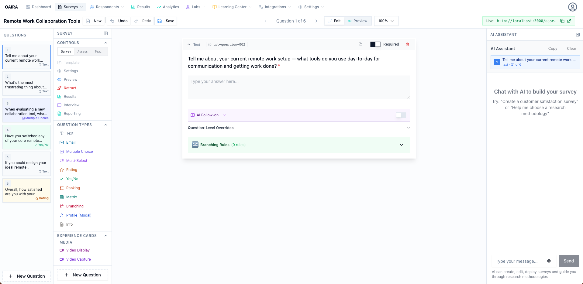 Survey builder